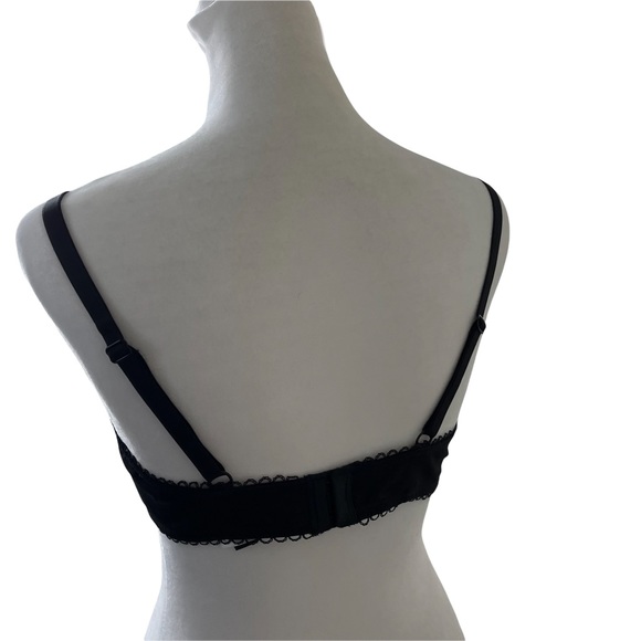 NWOT Adore Me Black Lace Cut Out Underwire Bra Bondage style 36C - Picture 7 of 10